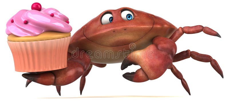 Fun crab - 3D Illustration vector illustration