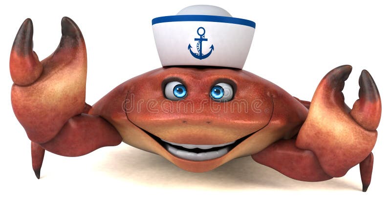 Fun crab - 3D Illustration stock illustration