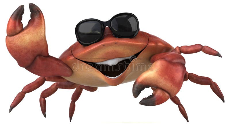 Fun crab - 3D Illustration vector illustration