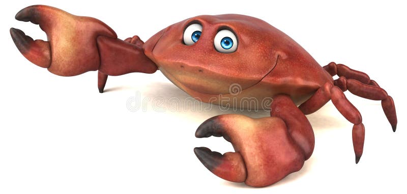 Fun crab - 3D Illustration vector illustration