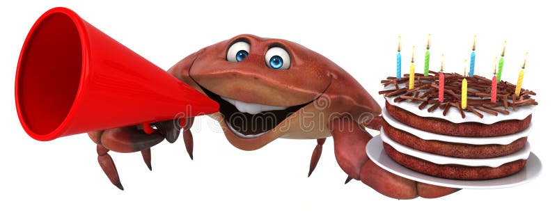 Fun crab - 3D Illustration royalty free illustration