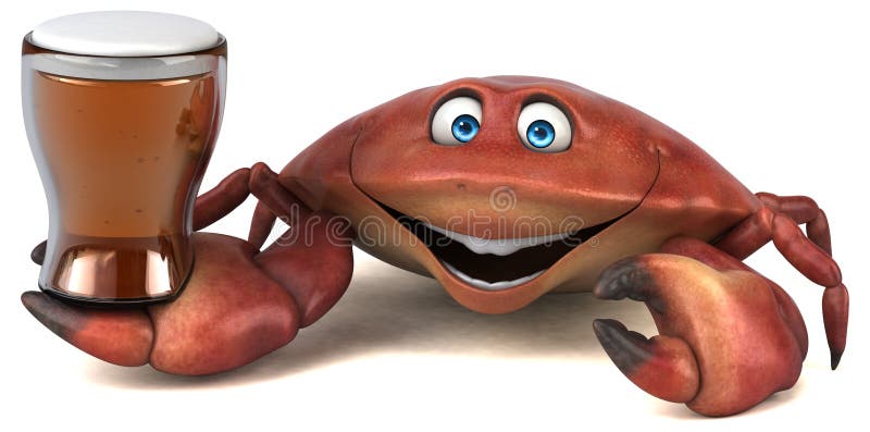 Fun crab - 3D Illustration vector illustration