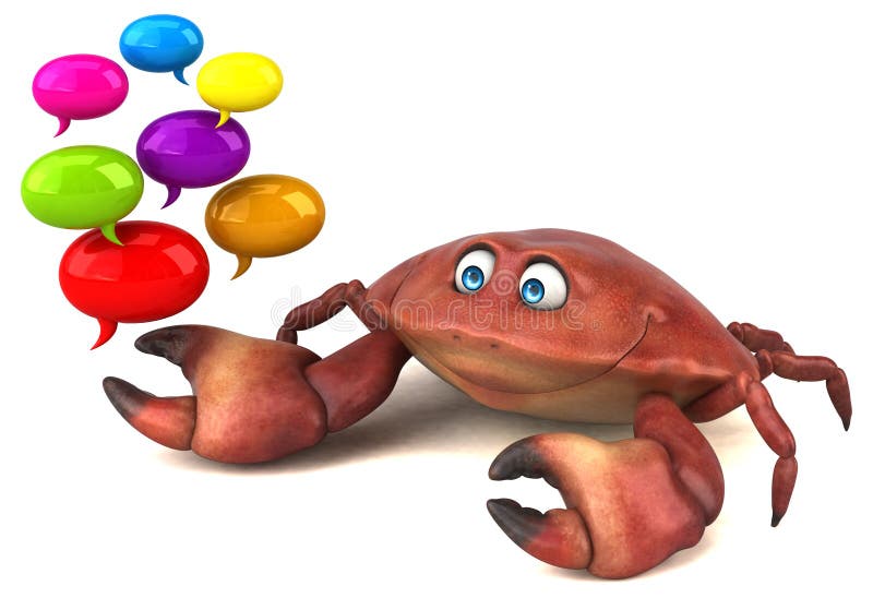 Fun crab - 3D Illustration royalty free illustration