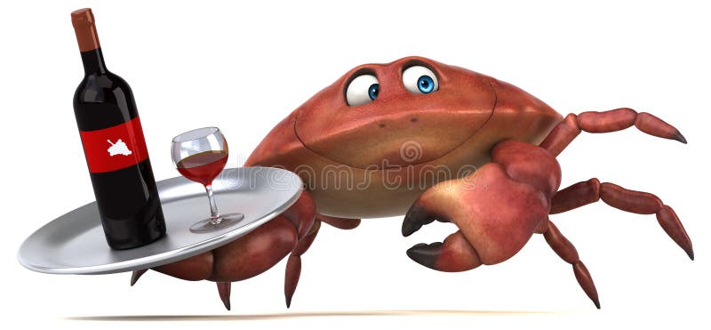 Fun crab - 3D Illustration vector illustration