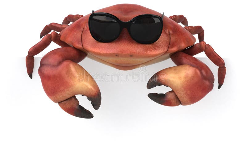 Fun crab - 3D Illustration stock illustration