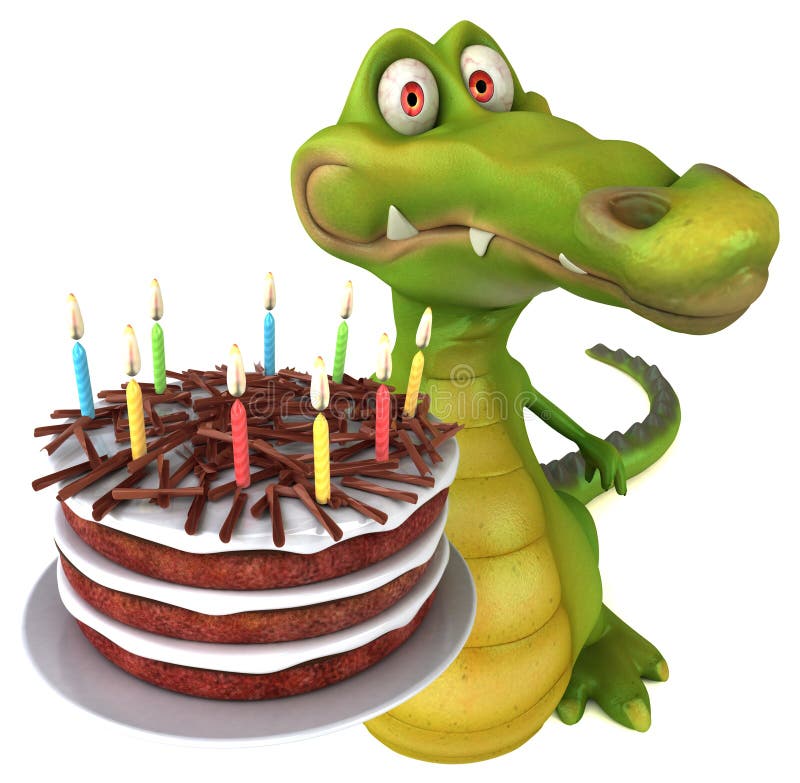 Lustiges Krokodil - 3D-Illustration stock abbildung