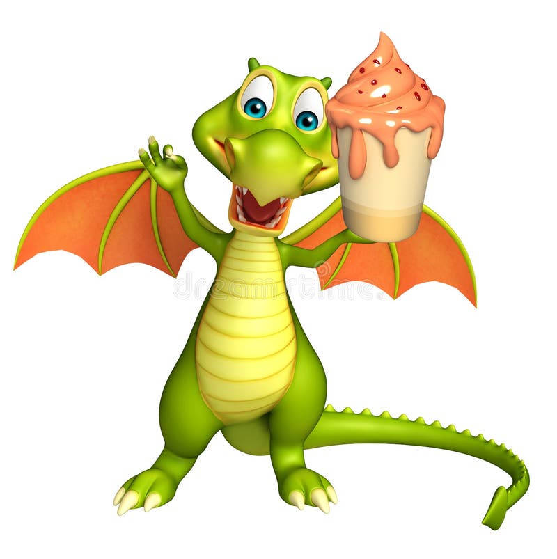 Dragon With Ice Cream Castle Stock Vector Illustration of background
