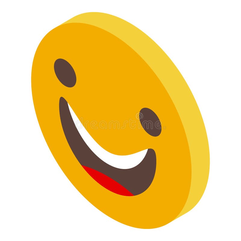Fun Emoji Icon Isometric Vector. Face Smile Stock Vector - Illustration ...