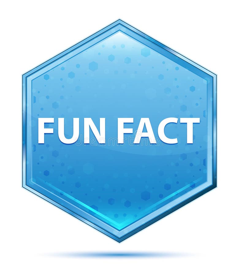 Fun Fact Crystal Blue Hexagon Button Stock Illustration Illustration