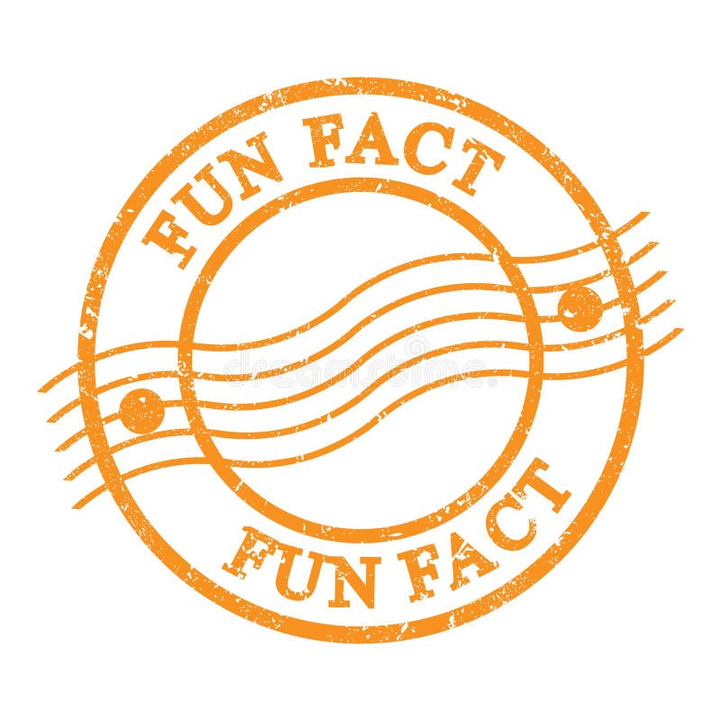 FUN FACT, text written on orange postal stamp stock illustration