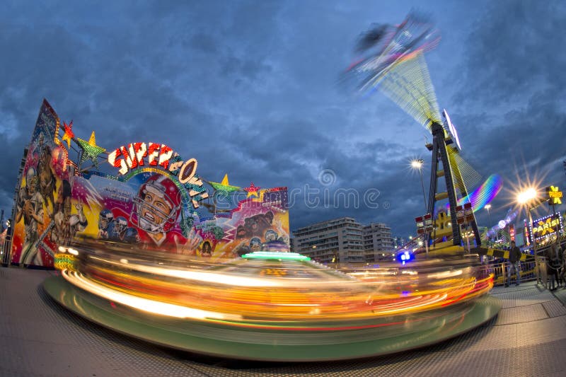 Fun Fair Carnival Luna Park moving carousel