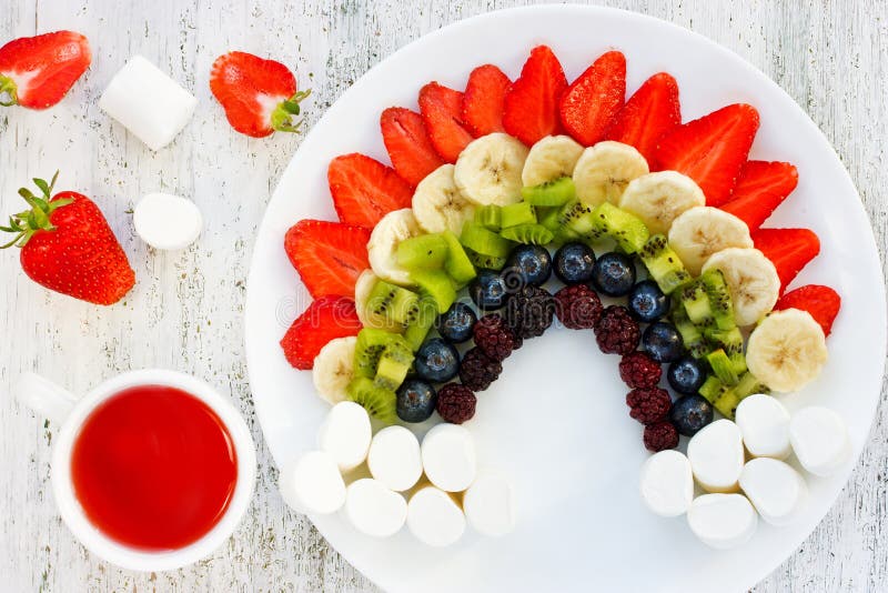 Fun with food - fruits and berries rainbow, summer vitamin desse