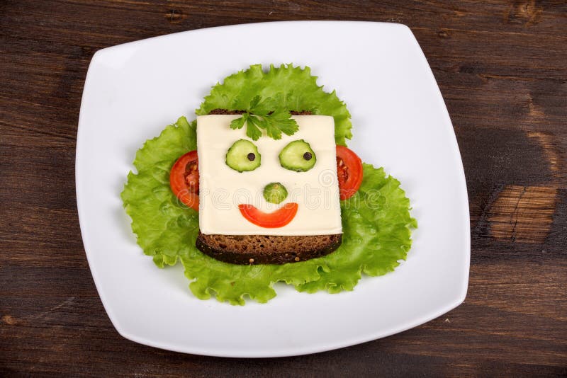 Fun food for kids - face on bread