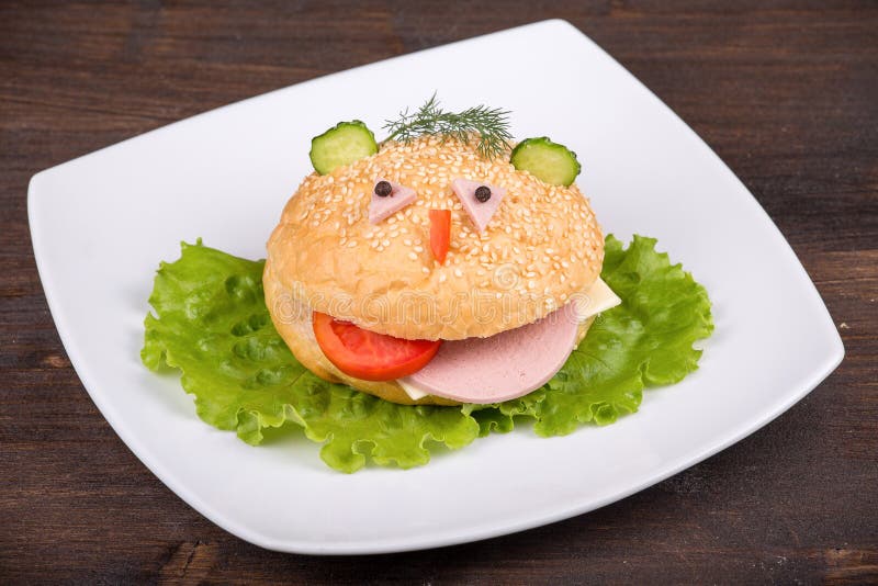 Fun food for kids - hamburger