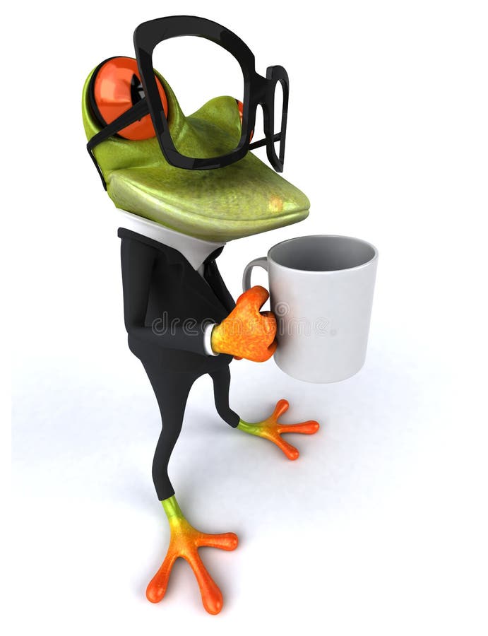 Frog with a coffee cup Stock Photo by ©julos 45908195