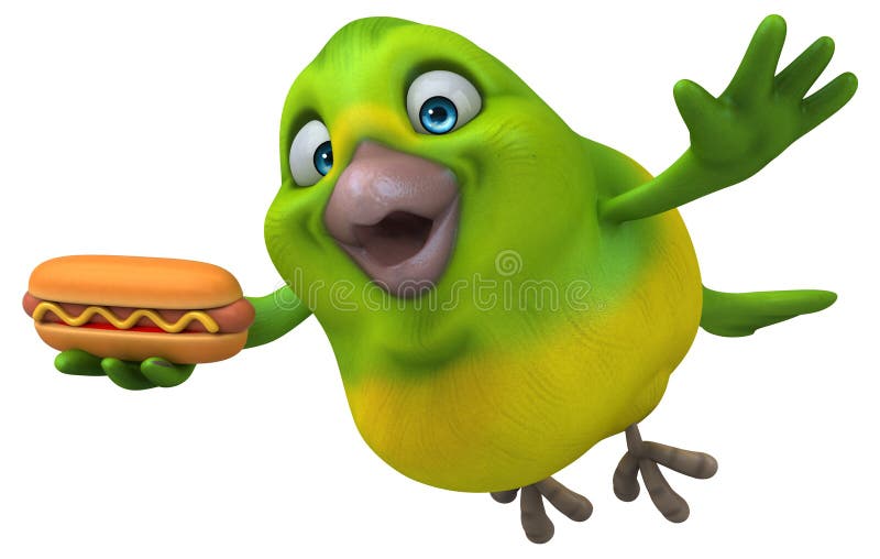 Fun-groene vogel - 3D-illustratie stock illustratie