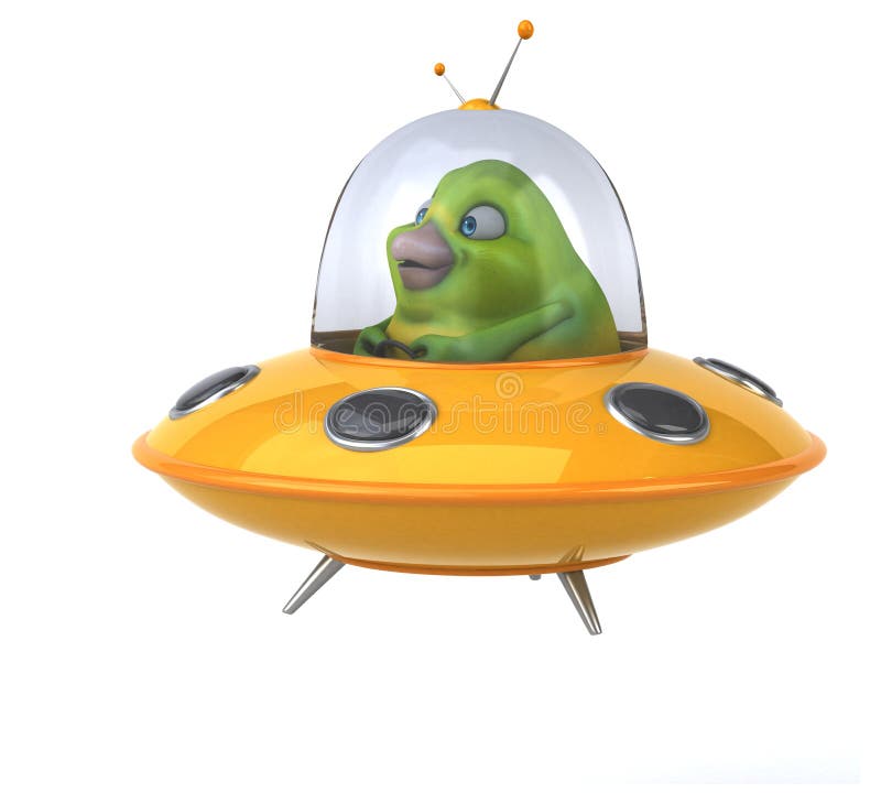 Fun-groene vogel - 3D-illustratie stock illustratie