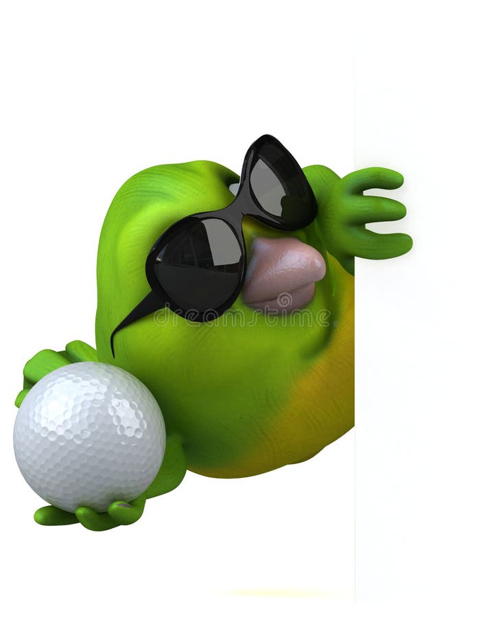 Fun-groene vogel - 3D-illustratie royalty-vrije illustratie