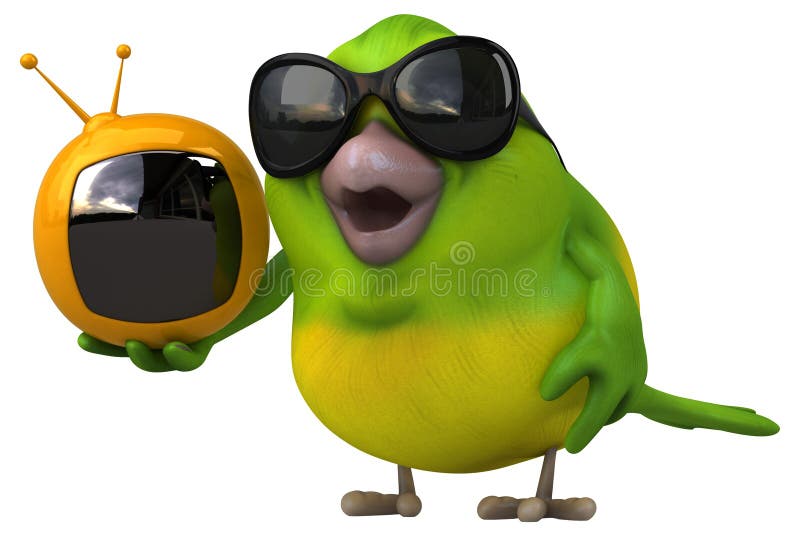 Fun-groene vogel - 3D-illustratie royalty-vrije illustratie