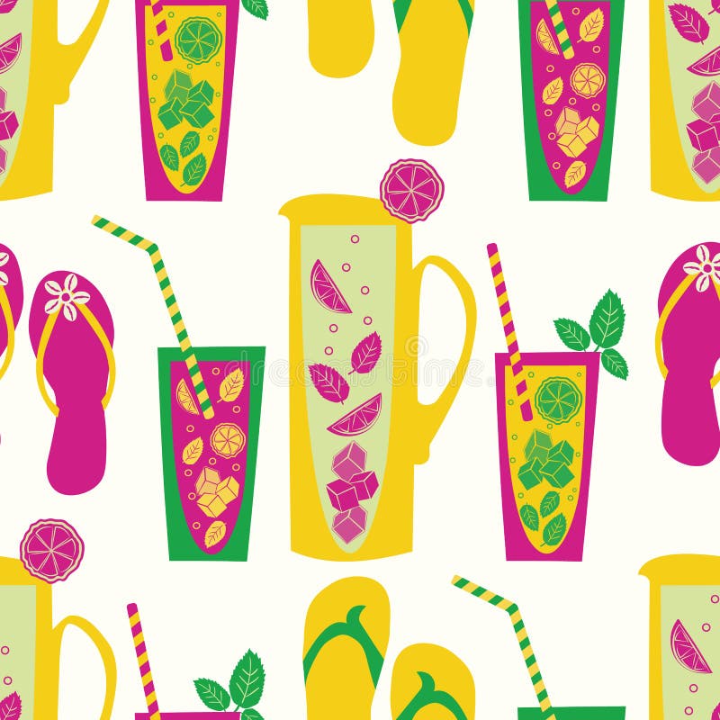 Fresh Homemade Lemonade. Pitcher Of Lemonade Stock Clipart