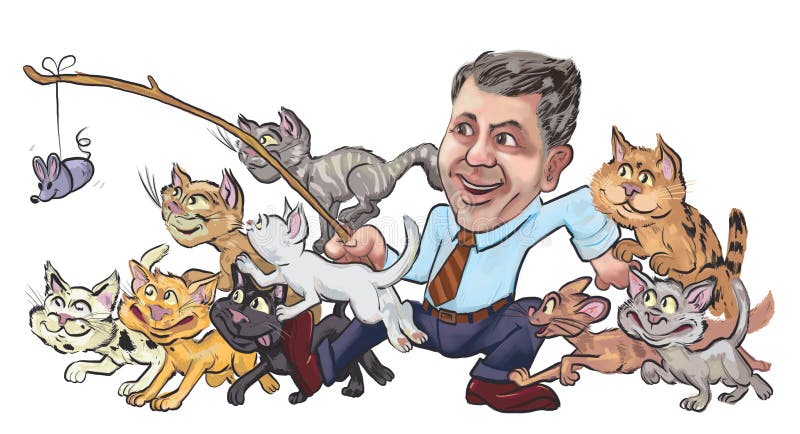 https://thumbs.dreamstime.com/b/fun-light-hearted-illustration-cartoon-corporate-man-leading-group-animated-cats-caricature-business-herding-248211778.jpg