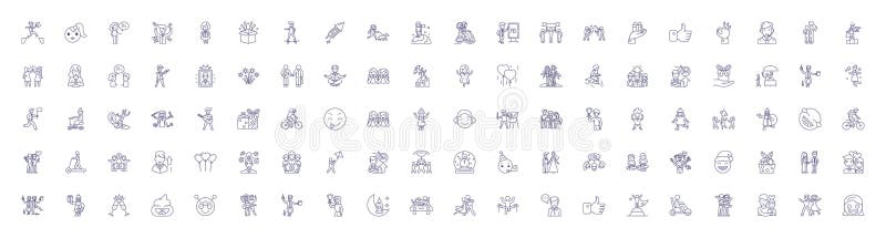 Fun people line icons signs set. Design collection of Mirthful, Amusing, Cheerful, Joyful, Vivacious, Blithe, Lighthearted, Comical outline vector concept illustrations