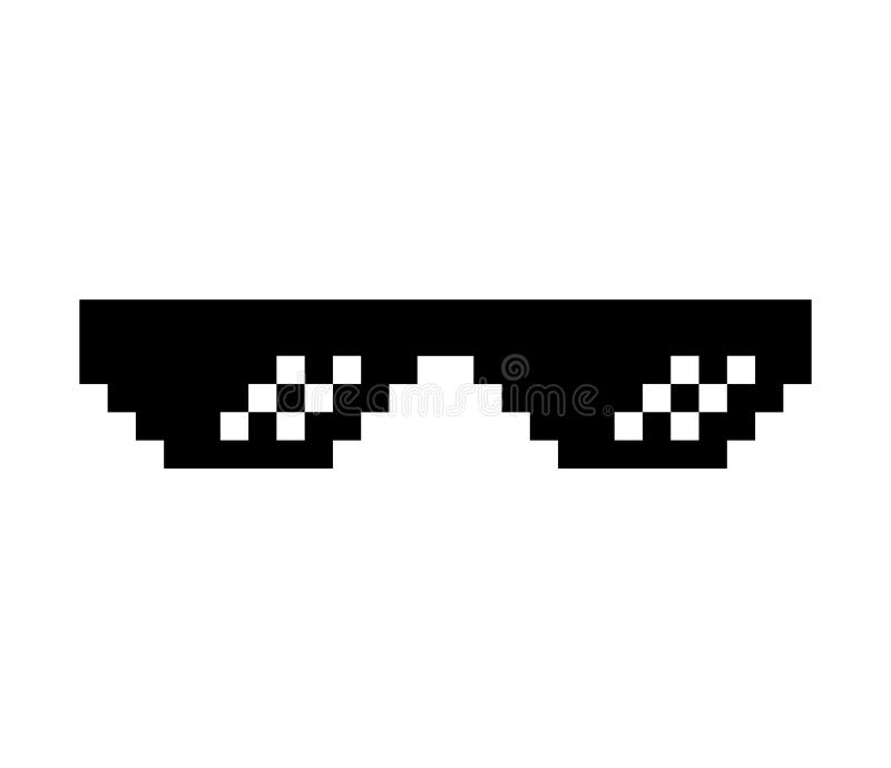 Fun Retro Pixel Sun Glass Icon, Life Style Meme Sunglasses Thug, Vector ...