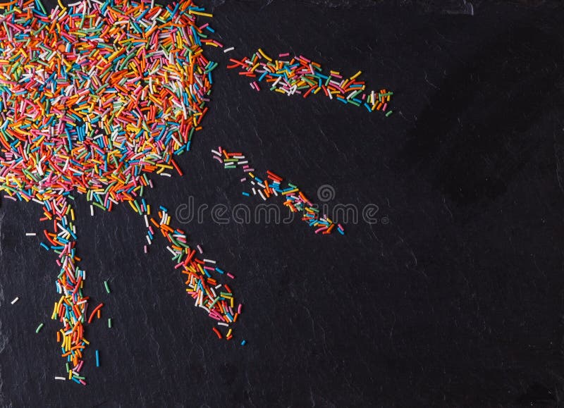 Fun Sweet Frame on Slate Black Background Stock Image Image of test