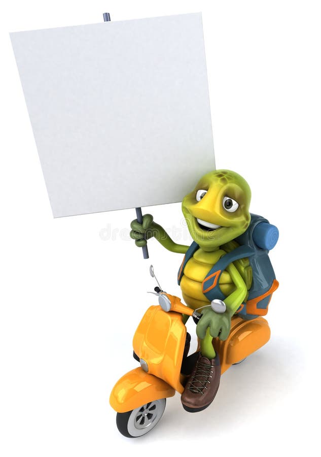 turtle with backpack cartoon