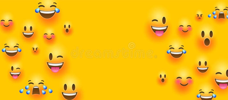 Funny Yellow Emoticon Face Copy Space Background Stock Vector ...
