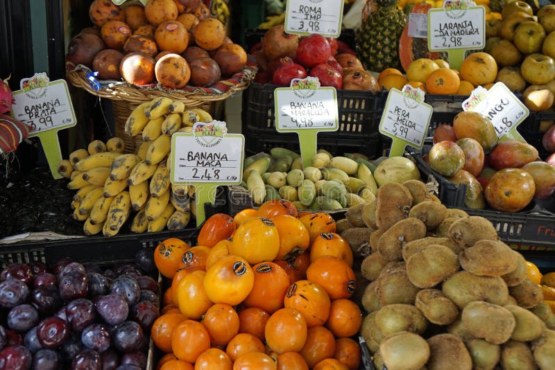 Funchal, Madeira Portugal, Circa October 2022: Fresh Fruits and ...