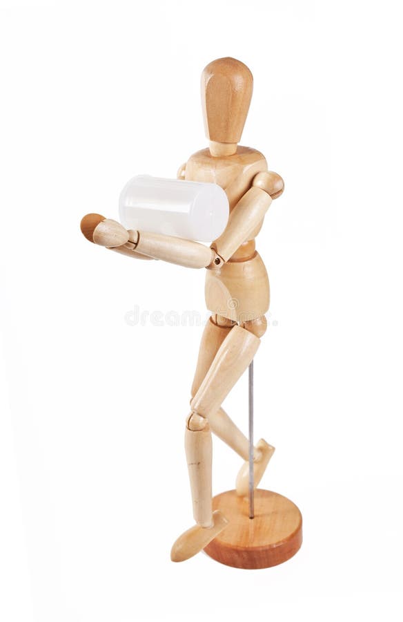 Funcionamento de madeira do marionette fotos de stock royalty free