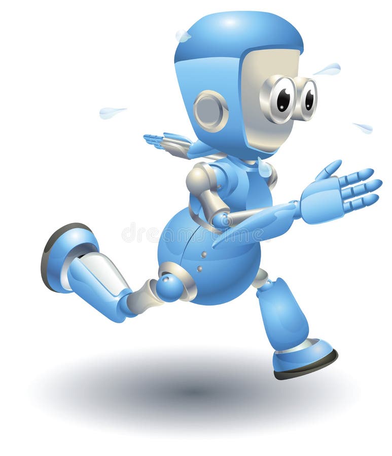 Funcionamiento azul lindo del carácter de la robusteza libre illustration