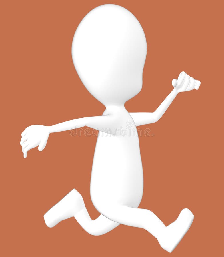 funcionamiento blanco del carácter 3d ilustración del vector funcionamiento blanco del carácter 3d ilustración del vector