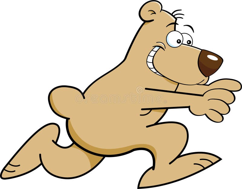 Un oso corriendo asustado ilustración del vector. Ilustración de corriendo  - 207067326