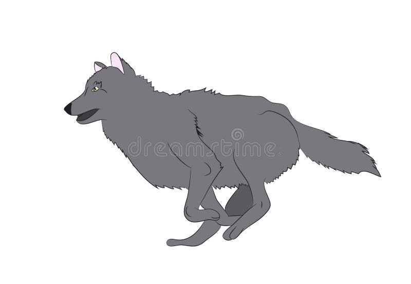 Funcionamientos del lobo, color de la imagen, vector stock de ilustración Funcionamientos del lobo, color de la imagen, vector stock de ilustración