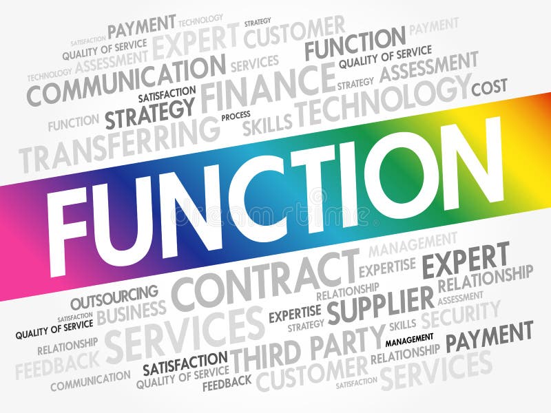 Облако слов FUNCTION, коллаж, бизнес-концепция иллюстрация штока