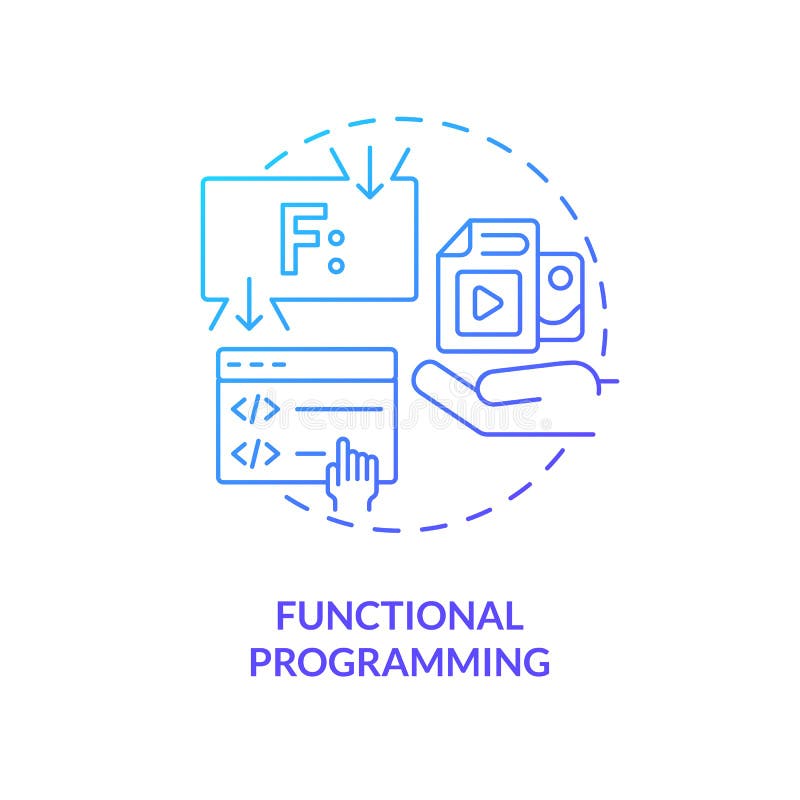 Functional programming blue gradient concept icon stock illustration