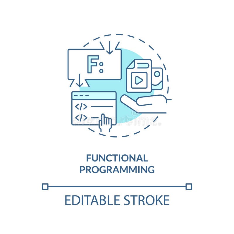 Functional programming turquoise concept icon royalty free illustration