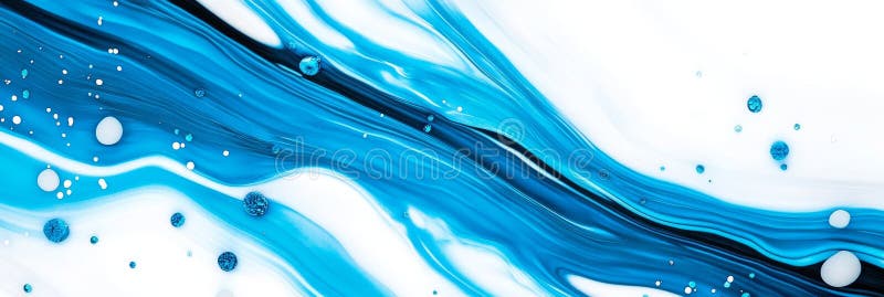 Fundal Abstract Blue Fluid Art Această imagine prezintă un design abstract fascinant, cu modele albastre în mișcare și alb vector illustration