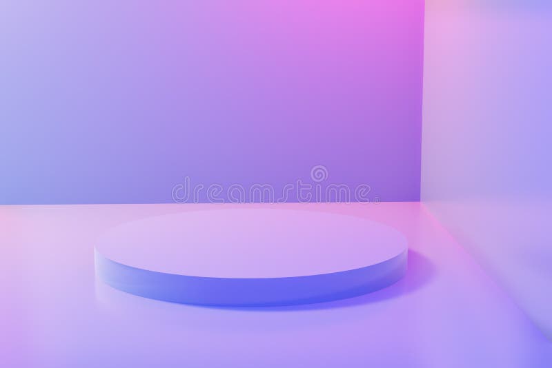 Fundal abstract cu cerc gol, în fază de lumină vibrantă roz albastru, cu un minim de fundal pentru produsul prezent al banderului stock illustration