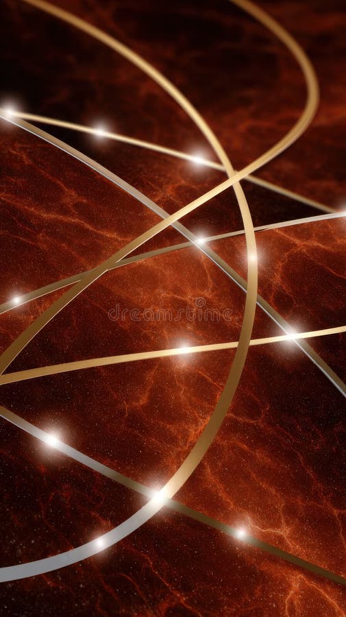 Fundal abstract cu linii aurii și argintii strălucitoare pe suprafața texturată a planșeului stock photography