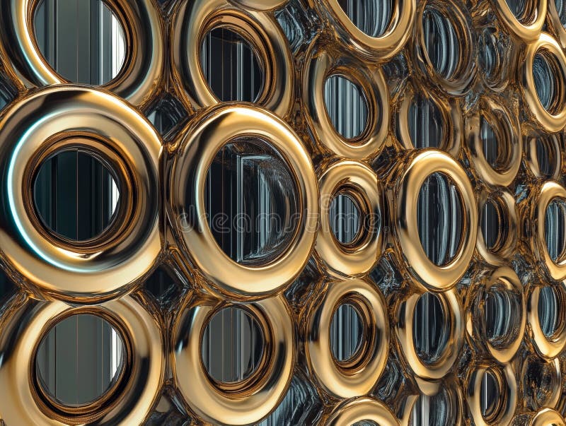 Fundal abstract cu tipare circulare metalice care reflectă lumina royalty free stock photography