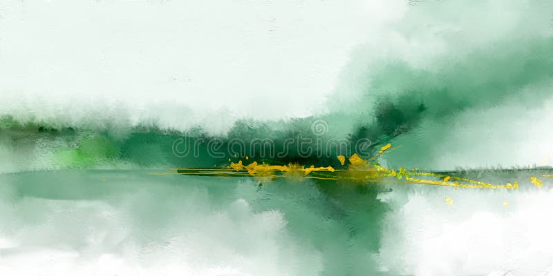 Fundal abstract de culoare verde-verzui și pictură de fundal naturală. Pictura în culori de tip „amestec” acrilic de ulei cu tușe vector illustration