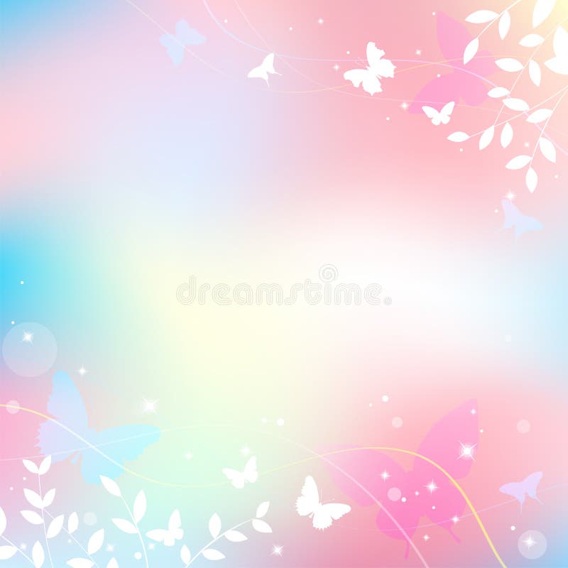 Fundal abstract de vară în pastel roz deschis, culoare dulce, cu fluture stock illustration