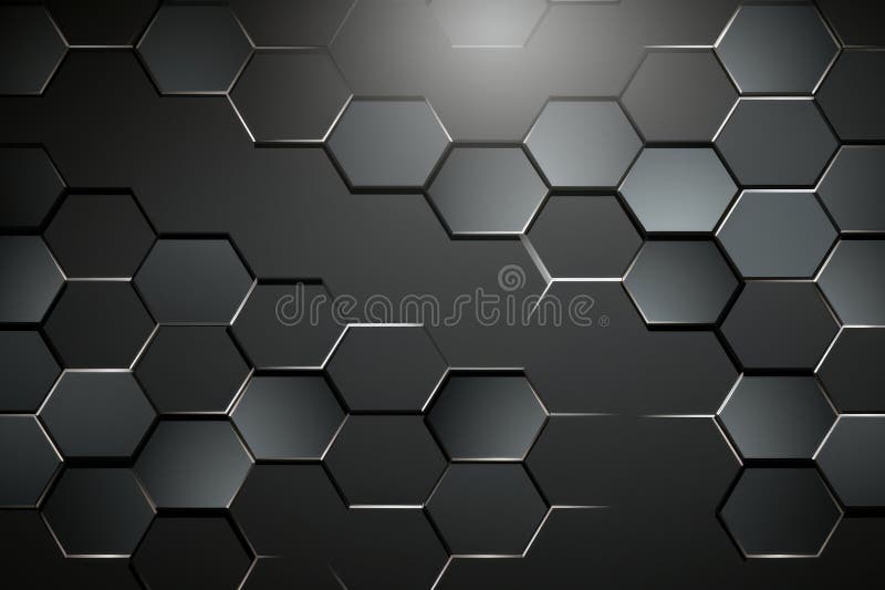 Fundal abstract Hexagoane 3D metalice întunecate Design Tehnic Modern Cu Model De Fagure Geometric royalty free stock image