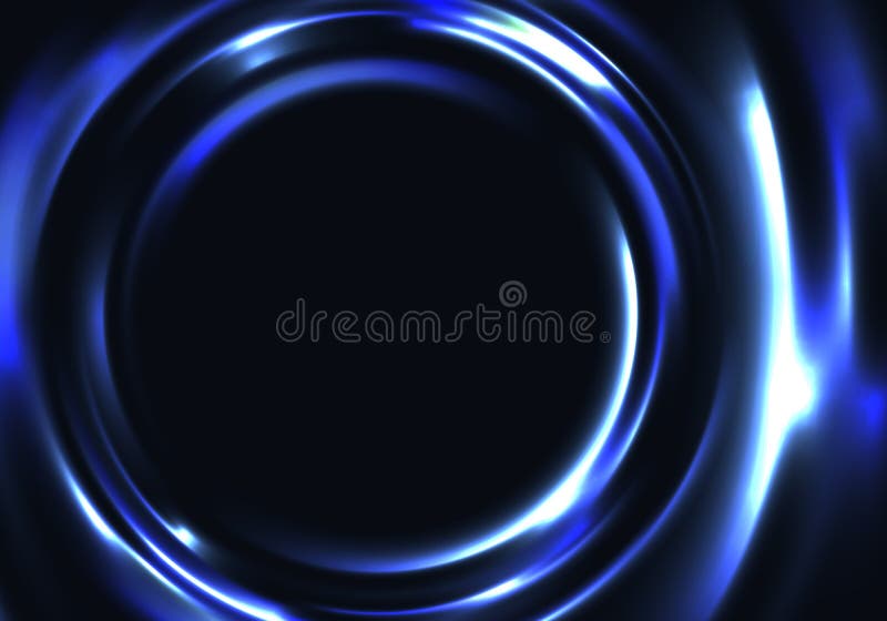 Fundal abstract închis. vector albastru strălucitor de undă apă. cadru cerc colorat. royalty free illustration
