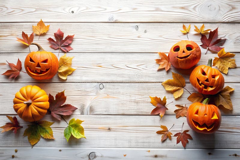 Fundal alb dovleac înfricoșător de Halloween stock illustration