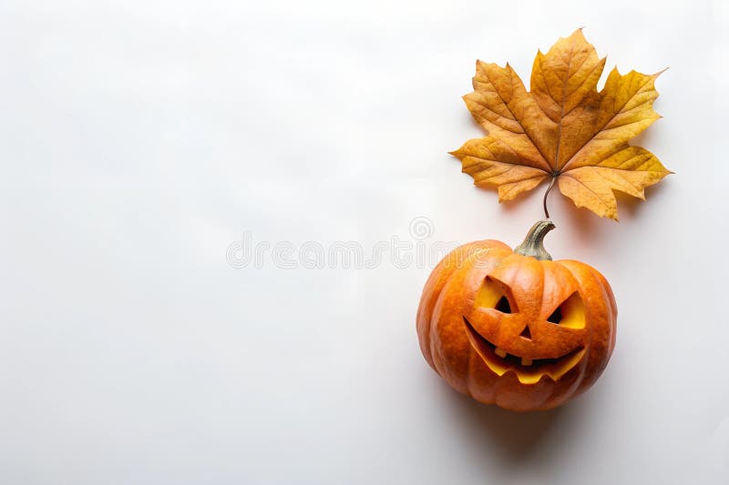 Fundal alb dovleac înfricoșător de Halloween stock illustration