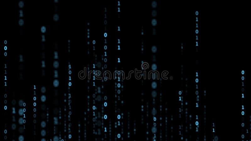 Fundal albastru cu cod binar. Concept de date digitale și securizate. Animație stock illustration